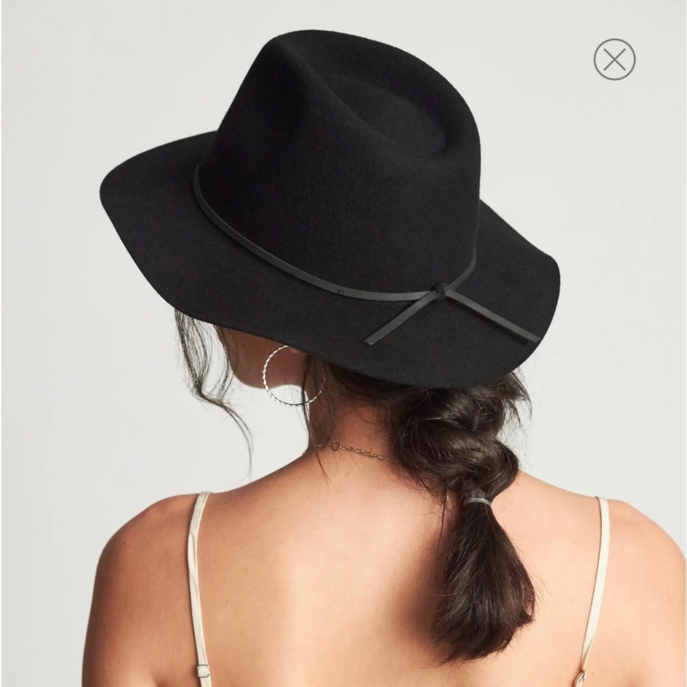 Brixton Wesley Wool Fedora Hat Black Women’s Size Small 7 56CM Brand New